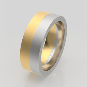 stuart moore multi 15 round wedding band in 950 platinum + 18k yellow gold