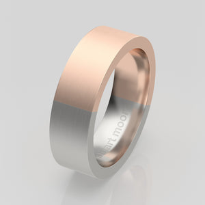stuart moore multi 17 round wedding band in 18k rose gold + 950 platinum