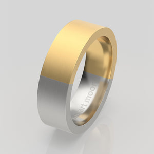 stuart moore multi 17 round wedding band in 18k yellow gold + 950 platinum