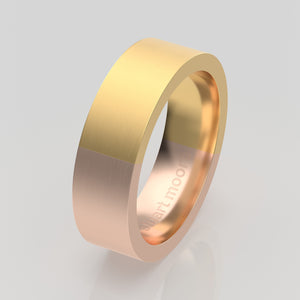 stuart moore multi 17 round wedding band in 18k yellow gold + 18k rose gold