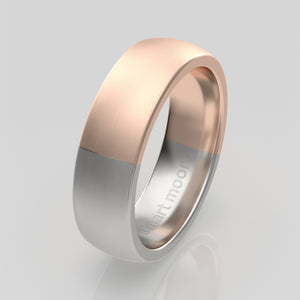 stuart moore multi 18 round wedding band in 18k rose gold + 950 platinum