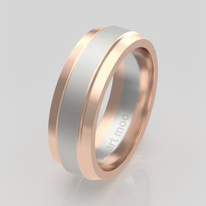 stuart moore multi 19 round wedding band in 18k rose gold + 950 platinum