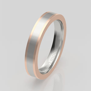 stuart moore multi 21 round wedding band in 950 platinum + 18k rose gold