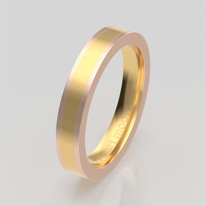 stuart moore multi 21 round wedding band in 18k yellow gold + 18k rose gold