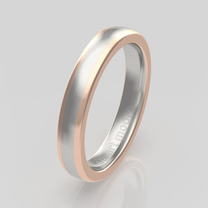 stuart moore multi 22 round wedding band in 950 platinum + 18k rose gold