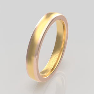 stuart moore multi 22 round wedding band in 18k yellow gold + 18k rose gold