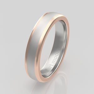 stuart moore multi 24 round wedding band in 950 platinum + 18k rose gold
