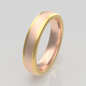 stuart moore multi 24 round wedding band in 18k rose gold + 18k yellow gold
