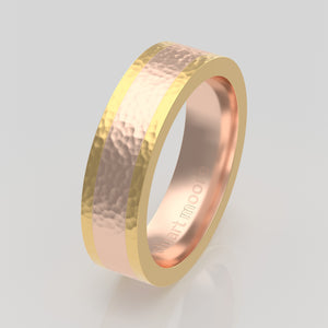 stuart moore multi 25 round wedding band in 18k rose gold + 18k yellow gold