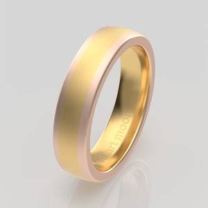 stuart moore multi 28 round wedding band in 18k yellow gold + 18k rose gold