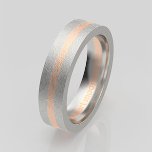 stuart moore multi 29 round wedding band in 950 platinum + 18k rose gold