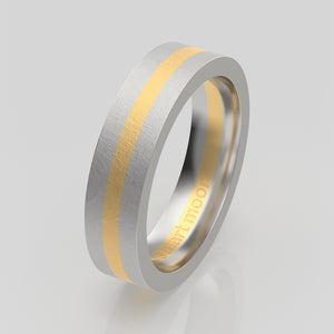 stuart moore multi 29 round wedding band in 950 platinum + 18k yellow gold