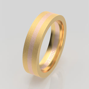 stuart moore multi 29 round wedding band in 18k yellow gold + 18k rose gold