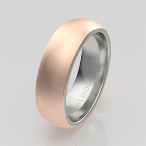 stuart moore multi 2 round wedding band in 18k rose gold + 950 platinum