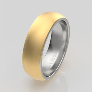 stuart moore multi 2 round wedding band in 18k yellow gold + 950 platinum