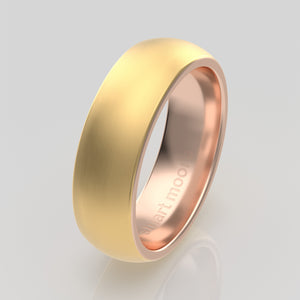stuart moore multi 2 round wedding band in 18k yellow gold + 18k rose gold