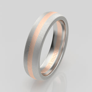 stuart moore multi 30 round wedding band in 950 platinum + 18k rose gold