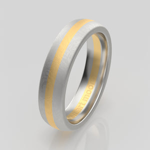 stuart moore multi 30 round wedding band in 950 platinum + 18k yellow gold