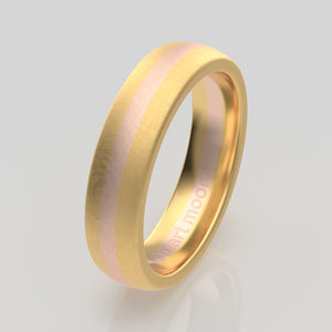 stuart moore multi 30 round wedding band in 18k yellow gold + 18k rose gold