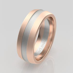 stuart moore multi 32 round wedding band in 18k rose gold + 950 platinum