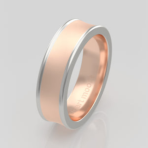 stuart moore multi 33 round wedding band in 18k rose gold + 950 platinum