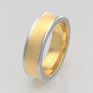 stuart moore multi 33 round wedding band in 18k yellow gold + 950 platinum