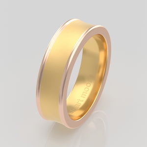 stuart moore multi 33 round wedding band in 18k yellow gold + 18k rose gold