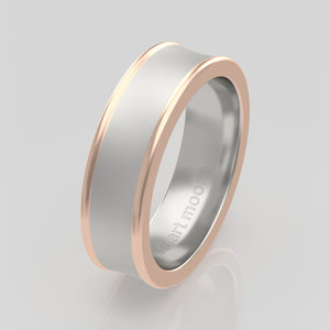 stuart moore multi 34 round wedding band in 950 platinum + 18k rose gold
