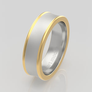 stuart moore multi 34 round wedding band in 950 platinum + 18k yellow gold