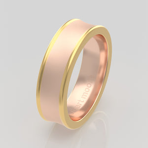 stuart moore multi 34 round wedding band in 18k rose gold + 18k yellow gold