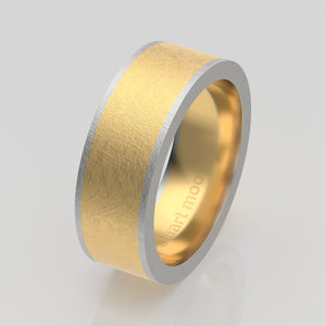 stuart moore multi 35 round wedding band in 950 platinum + 18k yellow gold