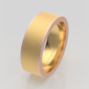stuart moore multi 35 round wedding band in 18k rose gold + 18k yellow gold