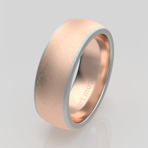 stuart moore multi 36 round wedding band in 950 platinum + 18k rose gold