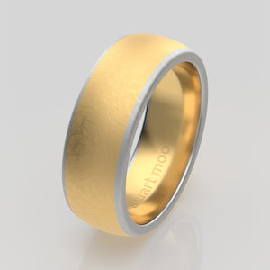 stuart moore multi 36 round wedding band in 950 platinum + 18k yellow gold