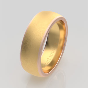 stuart moore multi 36 round wedding band in 18k rose gold + 18k yellow gold