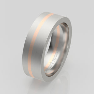 stuart moore multi 37 round wedding band in 950 platinum + 18k rose gold