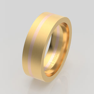 stuart moore multi 37 round wedding band in 18k yellow gold + 18k rose gold