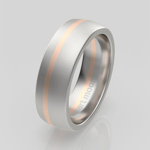 stuart moore multi 38 round wedding band in 950 platinum + 18k rose gold
