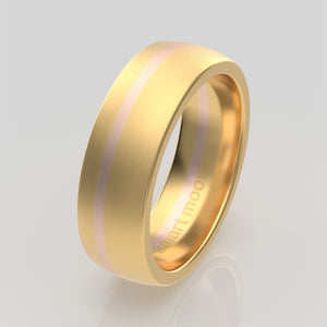 stuart moore multi 38 round wedding band in 18k yellow gold + 18k rose gold