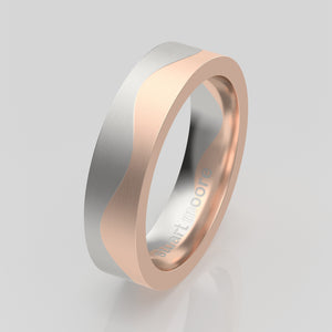 stuart moore multi 39 round wedding band in 950 platinum + 18k rose gold