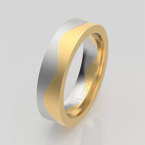 stuart moore multi 39 round wedding band in 950 platinum + 18k yellow gold