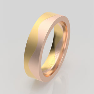 stuart moore multi 39 round wedding band in 18k yellow gold + 18k rose gold