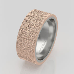 stuart moore multi 3 round wedding band in 18k rose gold + 950 platinum