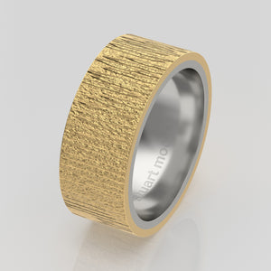 stuart moore multi 3 round wedding band in 18k yellow gold + 950 platinum