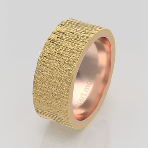 stuart moore multi 3 round wedding band in 18k yellow gold + 18k rose gold