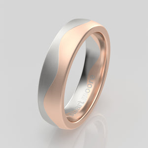 stuart moore multi 40 round wedding band in 950 platinum + 18k rose gold