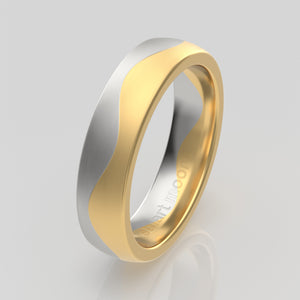 stuart moore multi 40 round wedding band in 950 platinum + 18k yellow gold