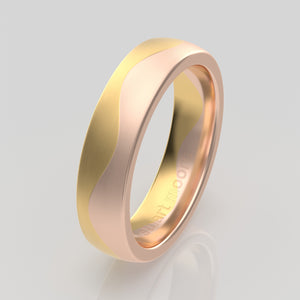 stuart moore multi 40 round wedding band in 18k yellow gold + 18k rose gold