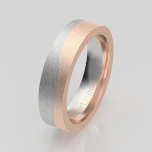 stuart moore multi 41 round wedding band in 950 platinum + 18k rose gold