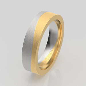 stuart moore multi 41 round wedding band in 950 platinum + 18k yellow gold